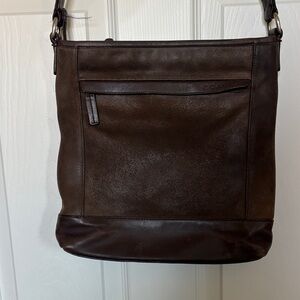 Coach Dark Brown Leather Messenger Bag
